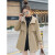 CAT AI TATA时尚女士风衣春季年新款韩版系带修身气质优雅拼接休闲外套 米白色 M