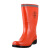 锐麻中筒雨鞋女款带反光条环卫靴清洁工中帮雨靴劳保防水鞋 橙色 40 