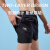 李宁（LI-NING）泳裤男士双层防尴尬泳衣套装舒适高弹水陆两用两件套87-33黑色XXL