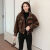 拉米蜜今年流行的女性冬装外套2024冬韩版加厚保暖休闲洋气上衣灯芯绒外 黑色 M 建议90-105斤