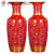 景德镇陶瓷器中国红色落地大花瓶欧式客厅装饰摆件特大号开业 1.2米红色一个+底座