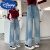 迪士尼（Disney）女童牛仔裤春秋款7休闲时髦洋气阔腿裤6岁女孩8大童春天儿童裤子9 蓝色 120cm