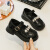 【3w+人加购】巴拉巳拉新款儿童日常韩版魔术贴PU4岁橡胶皮鞋 黑色 26
