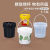 食品级塑料桶圆桶带盖密封桶酱料桶商用小水桶2/3L/4/5/10L升公斤 1L2L3L4L5L透明色提手款各1个