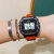 卡西欧（CASIO）手表男女网球复古小方块学生防水运动表电子手表 W-218H-4B2
