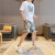 MZMCNOU时尚套装男士休闲运动短袖裤子韩版男两件套潮牌青年男装 黑色 2XL(145-160斤)