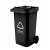 科涤 加厚物业小区公用室外环保分类塑料带盖医疗环卫户外垃圾桶工业大号商用绿色带轮120L（厨余垃圾）