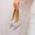 帅瑞驰法式水晶钻婚鞋2024年新款女鞋伴娘新娘鞋细跟尖头高跟鞋气 5cm 银色 34