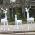 鸿日光辉玻璃钢白鹿雕塑户外园林景观商场室内白色梅花鹿摆件婚庆抽象麋鹿 款5卧鹿