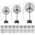 纳仕德XJN0005 电风扇落地大尺寸功率工业风扇防尘立式大风商用铝合金牛角扇 扇头80cm					