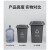 百金顿 户外环卫加厚塑料垃圾桶分类垃圾箱特厚挂车塑料垃圾桶 30L不带轮 红色
