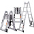 臻工品 铝合金竹节两用梯 两用梯打直 人字梯变单梯两用 一梯两用多功能 2.5+2.5米 单位:个