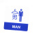 谋福（CNMF）亚克力标志门贴 店铺玻璃门指示标识牌 温馨提示拍 （蓝白色 男MAN）9000