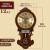 凯恩斯（KAIENSI） 挂钟客厅钟表欧式复古时钟摇摆石英钟表电波创意木质挂表家用 2340GG-带日历款-智能电波时机芯 12英寸