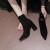 奢迪卡奢侈女鞋品牌高跟短靴女冬新款尖头袜子靴弹力靴瘦瘦靴女单靴 黑色 （单里）6.5CM 37