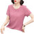 NENW 短袖雪纺衫夏季新款宽松遮肚子减龄中年女装打底上衣女 粉紫色 3XL 建议125-138斤