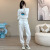 MT&RM轻奢潮牌 休闲运动套装女春秋季时尚宽松洋气减龄哈伦裤两件套 白色两件套 S