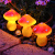 梓嘉福蘑菇太阳能灯小夜灯户外庭院花园阳台布置新款草坪景观装饰彩灯 斑点蘑菇一拖三【1套】
