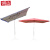 铸固 遮阳伞户外商铺长四方形大太阳伞雨棚庭院门面双层斜坡伞（红色）4X2.5加厚六骨