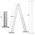 巴芬 折叠梯多功能铝合金加厚工程梯人字梯电工铝材梯 折叠梯 4折7步=直梯8.1米