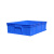 谋福 9558加厚零件盒周转箱物料盒收纳盒配件箱塑料盒五金工具盒长方形带盖（1号 蓝色710*455*180）