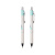 日本派通（Pentel）耐水速干中性笔考试专用水笔0.5mm按动签字笔白杆绿纹/黑芯2支装 BLN75L
