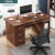 办公桌简约现代电脑桌台式桌书桌办公室桌子卧室学习写字桌 (带主机位键盘位)深胡桃色120CM(桌椅组合)