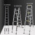 封浮 竹节铝合金人字梯 多功能伸缩楼梯 大关节一字升降梯子多功能伸缩梯3.1+3.1米人字3.1米直梯6.2米