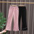 逸卡米 女童春秋季裤子适合5-14岁小女生穿的韩版洋气喇叭裤儿童中大童 黑色 钻石蕾丝喇叭裤 120 参考身高105-115左右