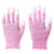 PU浸塑胶涂指涂掌尼龙手套劳保工作耐磨防滑干活打包薄款胶皮手套 粉色涂指手套(12双) L