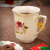 美瓷工坊英伦玫瑰办公室水杯欧式咖啡杯牛奶杯 陶瓷茶杯马克杯带盖勺 2097 【简装】大号420ml：1杯盖勺