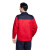 劳博士 秋冬长袖工作服套装 男女工人劳保工装制服汽修工程服 藏青+红色 XL（上衣）