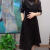 款连衣裙2021年秋冬新款遮肉显瘦蕾丝黑色长袖打底裙女 黑色 XL 建议85-105斤