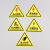 谋福 PVC三角形安全标识牌 当心触电有电危险机器告示牌 SJ-6当心高温3*3CM