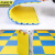 京洲实邦 十字纹黄蓝1米*1米*4cm厚 泡沫拼接地垫健身房爬行垫JZSB-9068