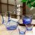 光峰东洋佐佐木 进口透明玻璃碗沙拉碗家用日式玻璃杯水杯水果碗5只装 蓝色杯钵6件套装