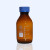 透明茶色棕色带刻度螺口蓝盖试剂瓶密封瓶实验室取样瓶玻璃样品瓶 透明50ml