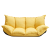 亨佳椅品 懒人沙发榻米单双人小户型折叠沙发床网红款卧室阳台小沙发椅 升级加厚黄色（送两个抱枕）