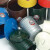 金属垃圾桶铁皮厨房客厅杂物收纳桶套装带盖圆桶 深蓝 3.5L 直径18.5*高24cm