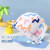 川崎（KAWASAKI）儿童泳帽青少年柔软舒适可爱游泳帽卡通印花布帽中大童A0033白色