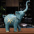 吉善缘《富足吉祥》全铜大象摆件 吸水象办公室客厅家居装饰品开业礼品 大号鼻子朝上（蓝色）