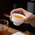常生源羊脂玉瓷旅行茶具 耐热玻璃公杯陶瓷盖碗茶杯茶具便携  若雪旅行