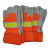 路宁 LN-038 短袖布反光半皮电焊手套 反光安全袖口劳保手套12副/包