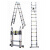 冰禹 BY-5062 多功能人字梯 折叠伸缩架梯升降梯 2×7步关节梯=可变4.4米直梯