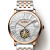 罗宾尼（LOBINNI）手表男士潮流镂空全自动机械表品牌防水皮带瑞士风格腕表16016 红金白面钢带