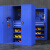 谋福 车间重型工具柜 双开门加厚铁皮柜工厂储物刀具柜(蓝套白三层三抽）