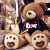三个点熊娃娃熊玩偶毛绒玩具熊猫抱枕公仔抱抱熊2米1.6米1.8米超大号熊 卡其色 2米  足够大