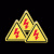 高压贴纸定制标识当心标签警示有电触电安全牌小心防定制危险语定 红色闪电 10x10cm