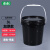 水杉3L升黑色加厚塑料桶密封桶带盖储水桶小水桶防窥桶避光桶不透光