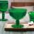 LIUIUSU冰淇淋碗 浮雕复古彩色玻璃甜品碗玻璃杯冰激凌杯下午茶水果杯 浮雕鸢尾花-墨绿色（绿典系列）
